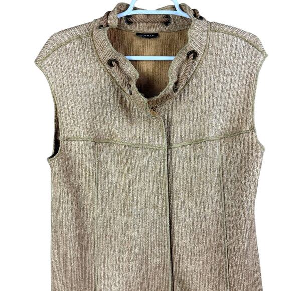 Women's Worth New York Brown Snap Front Pockets Business Casual Vest sz Medium - Picture 2 of 11
